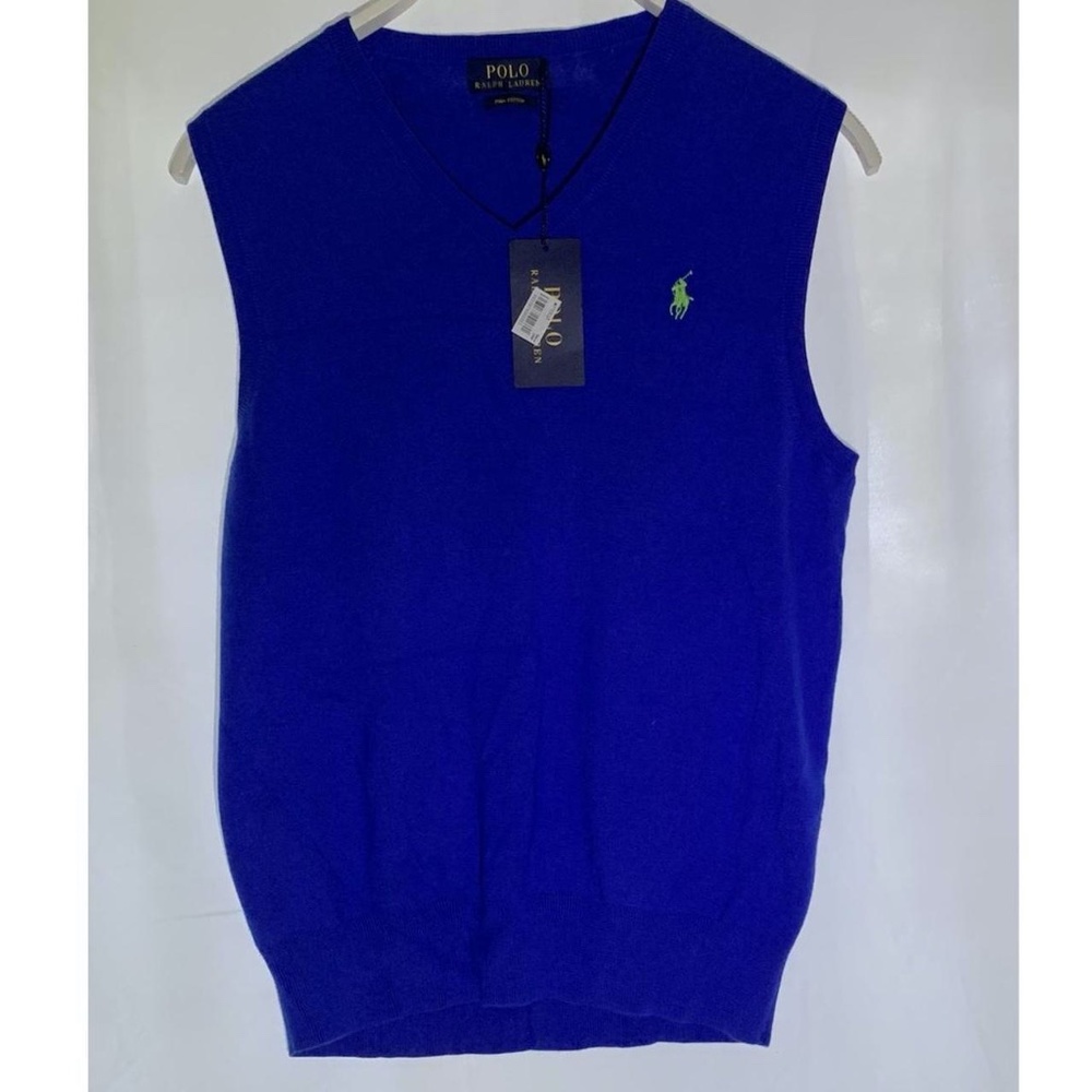 Classic Blue Polo Sweater Vest, NWT